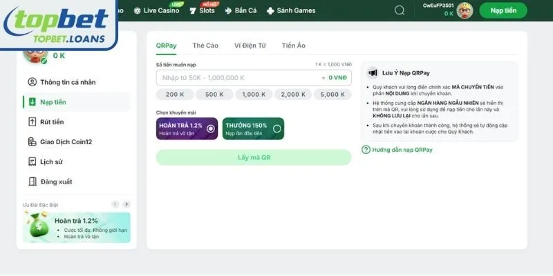 Minimum deposit amount